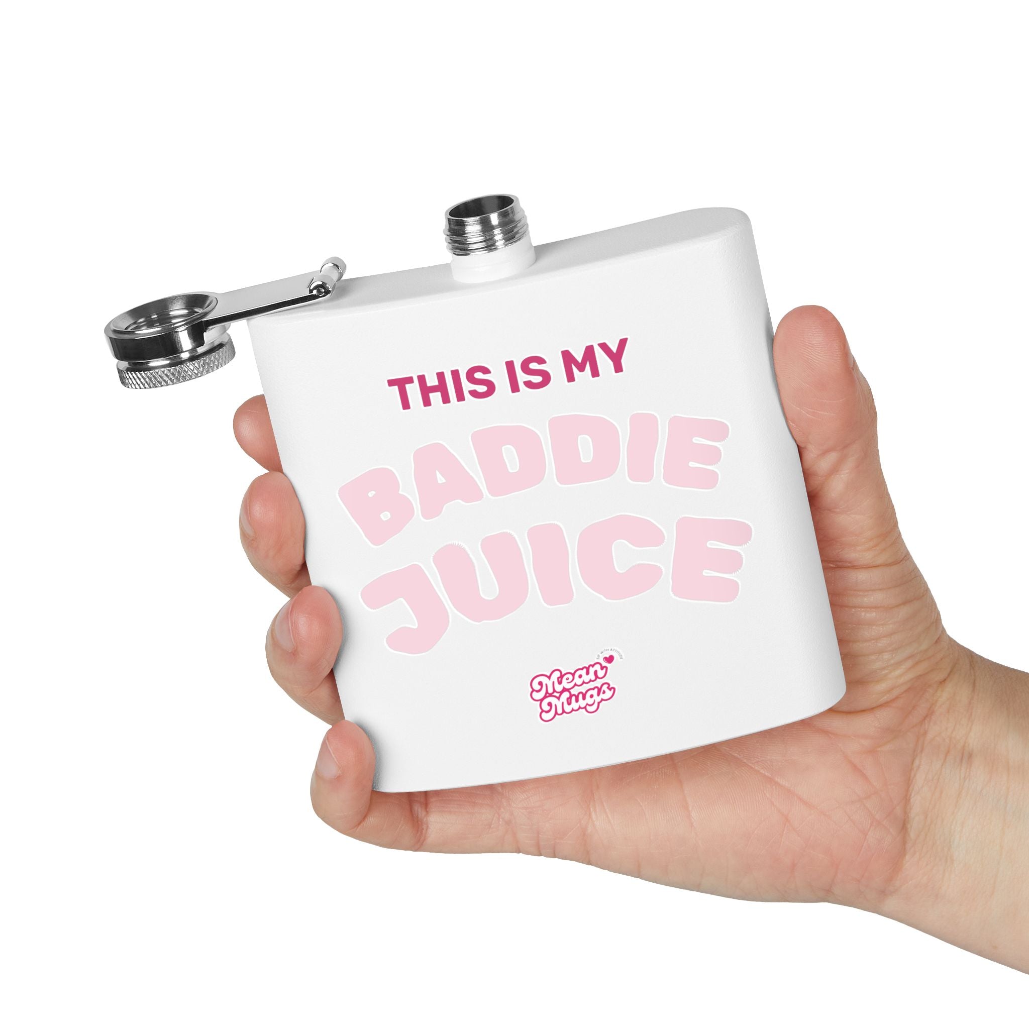 BADDIE JUICE Branded Stainless Steel Flask, 6oz