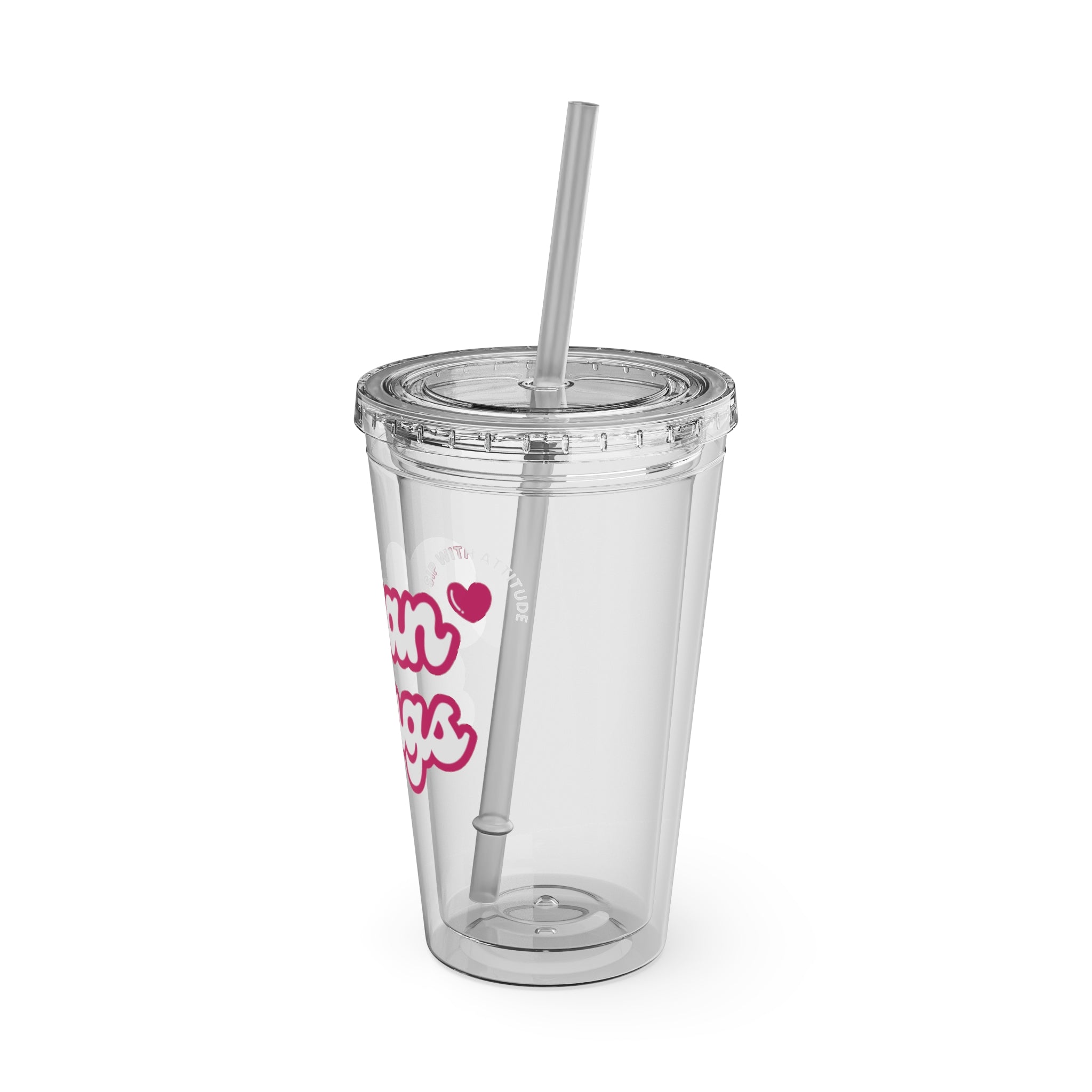 BRANDED MEAN MUGS ACRYLIC TUMBLER-CLEAR 16oz