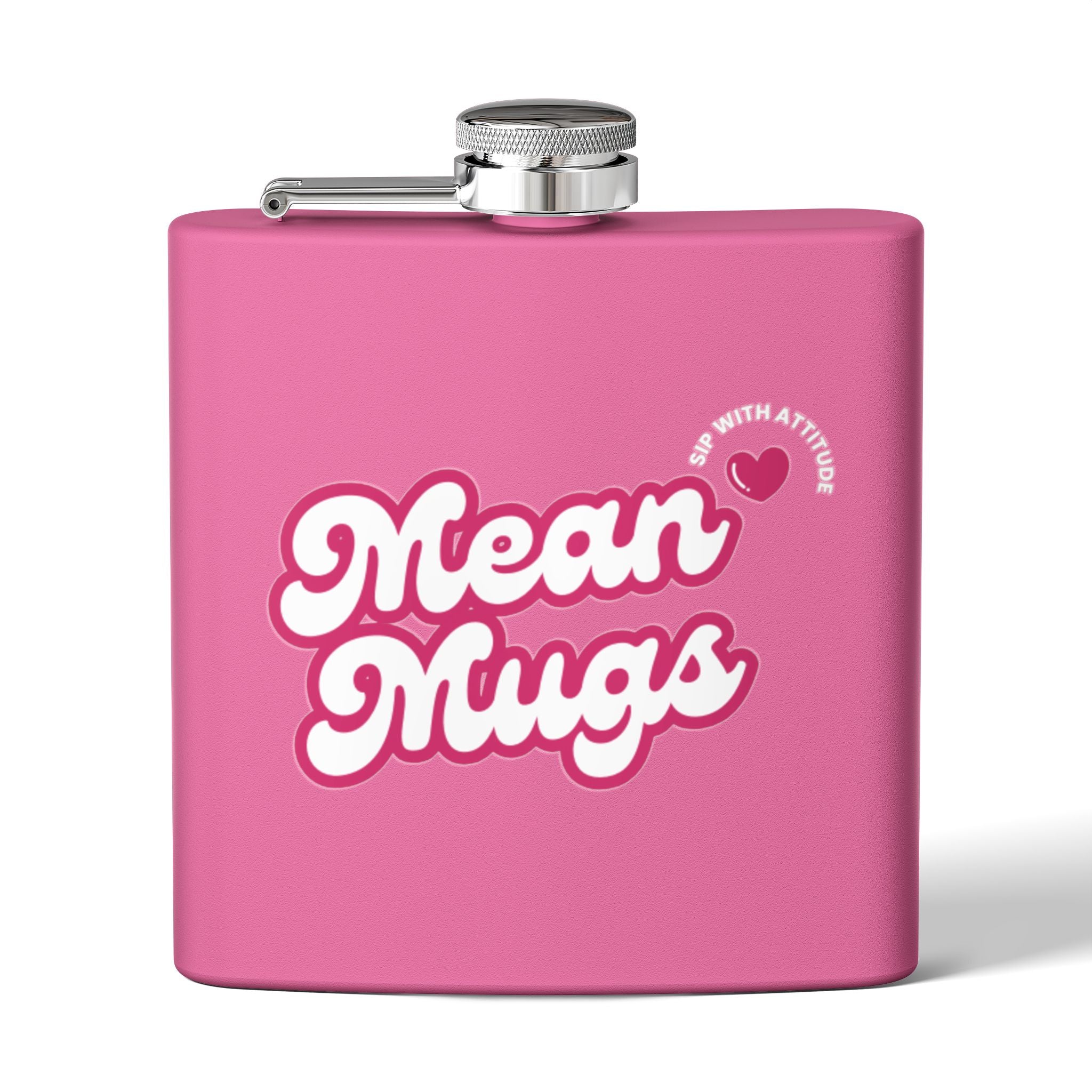 MEAN MUGS Branded Stainless Steel Flask, 6oz