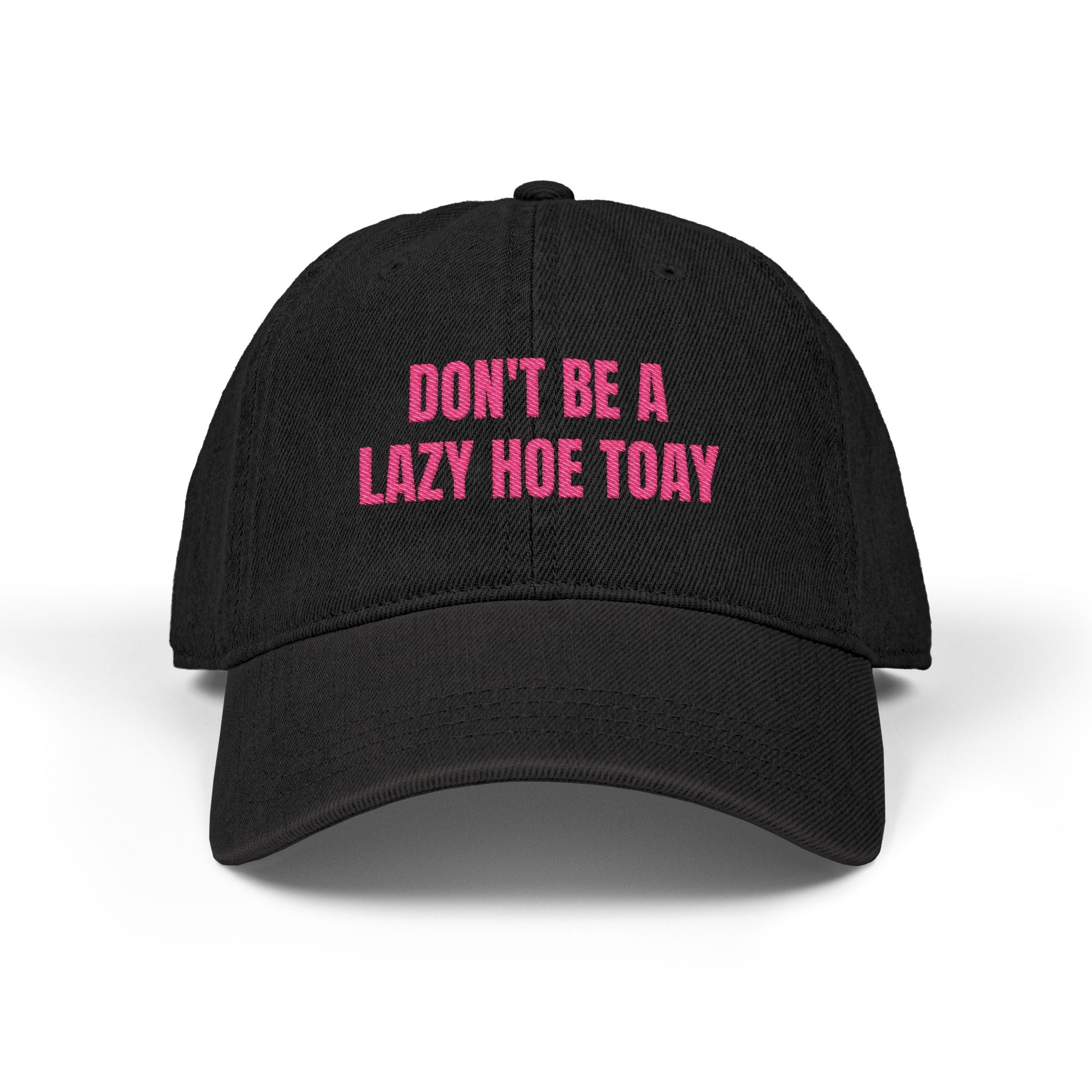 LAZY HOE Denim Embroidered Baseball Cap