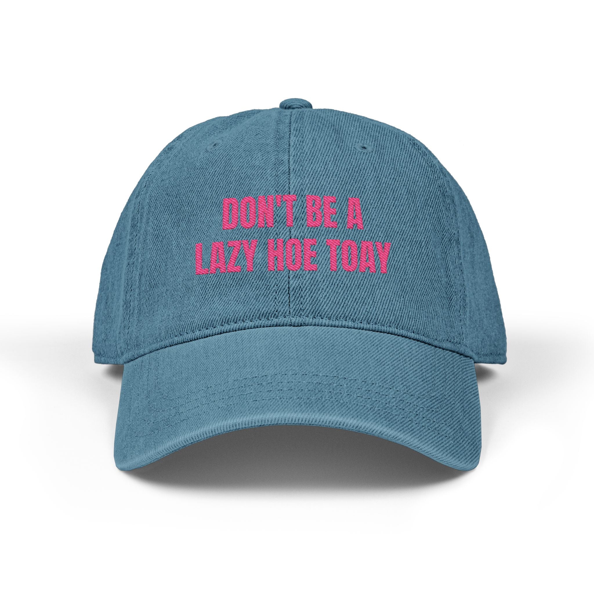 LAZY HOE Denim Embroidered Baseball Cap