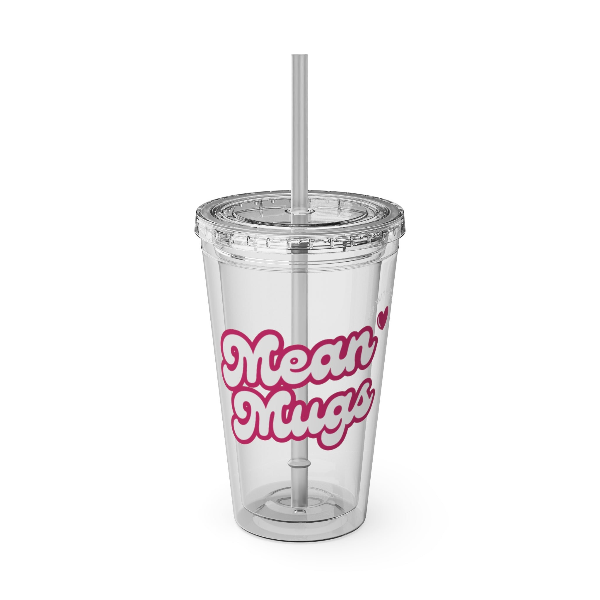 BRANDED MEAN MUGS ACRYLIC TUMBLER-CLEAR 16oz
