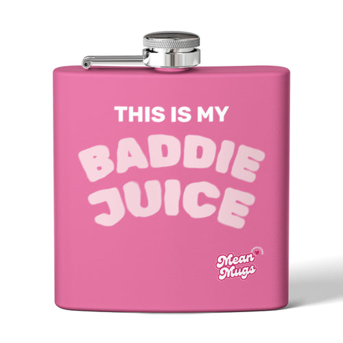 BADDIE JUICE Branded Stainless Steel Flask, 6oz