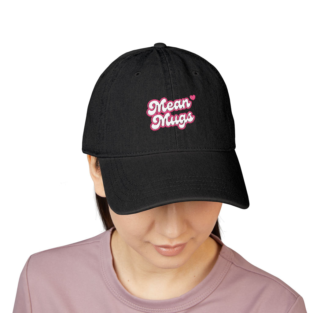 Denim Hat — 'Mean Mugs' Embroidered Baseball Cap