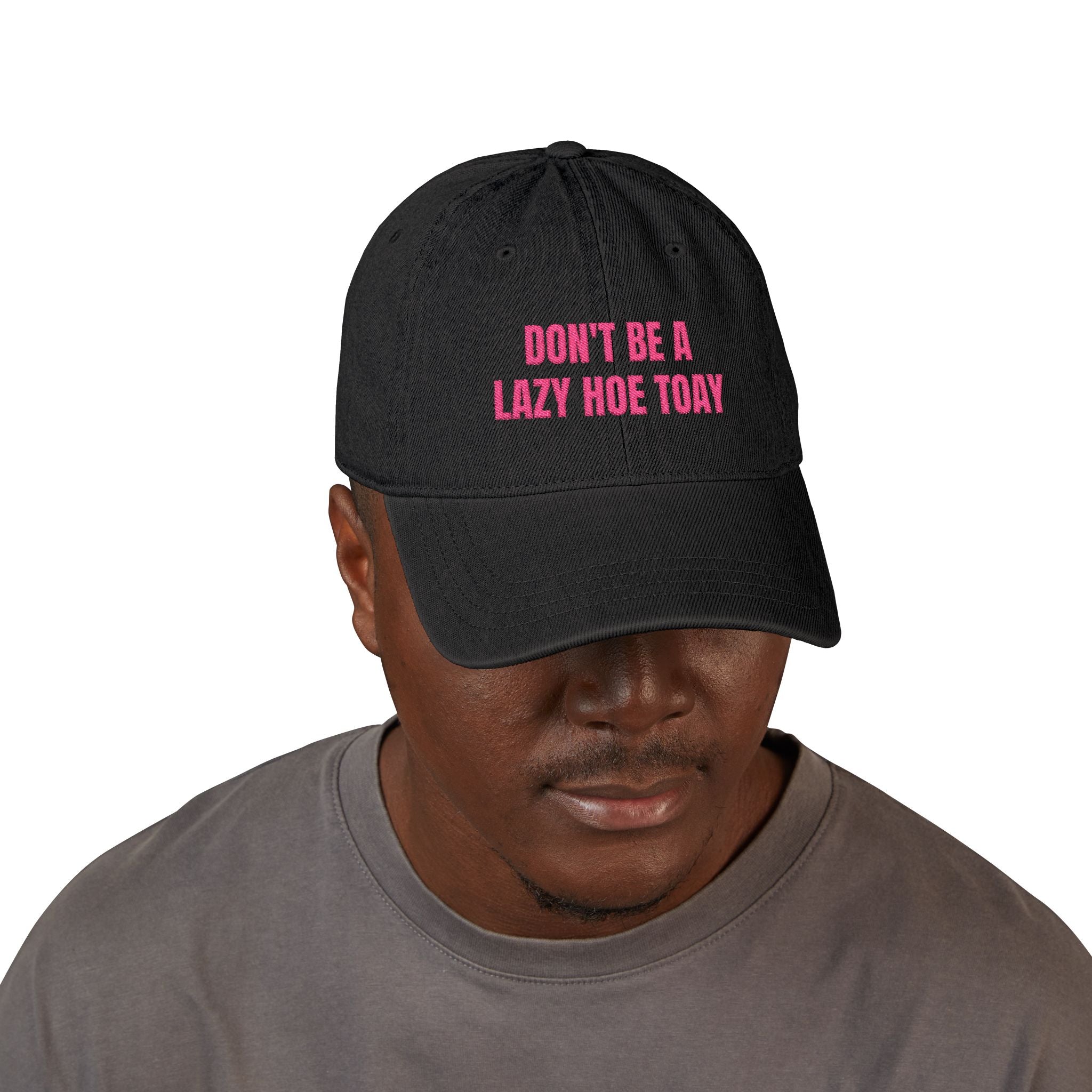 LAZY HOE Denim Embroidered Baseball Cap