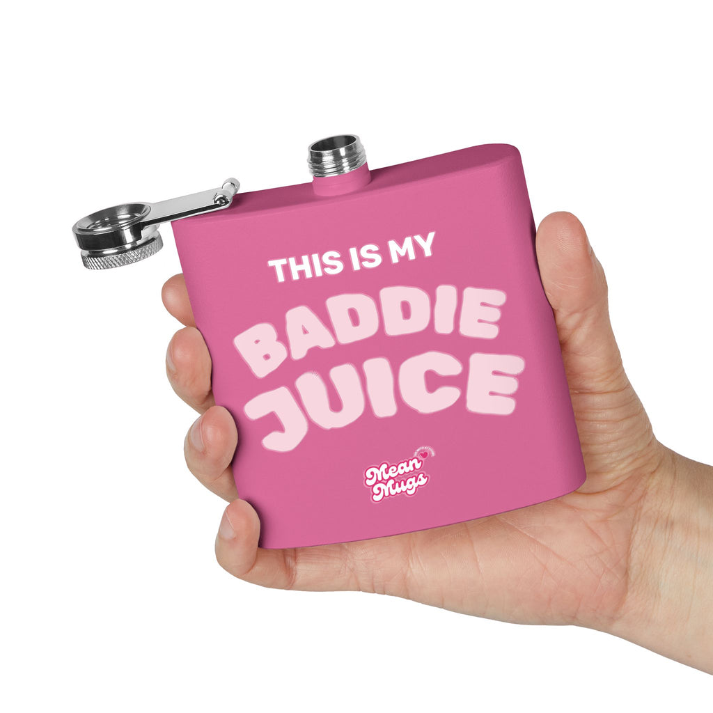 BADDIE JUICE Branded Stainless Steel Flask, 6oz
